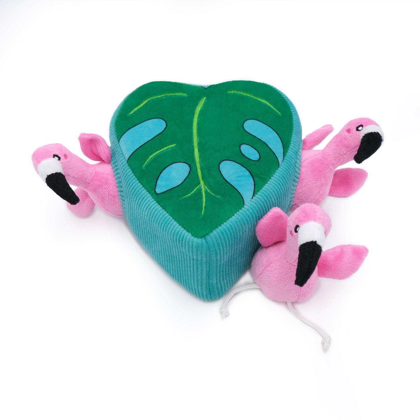 Zippy Burrow® - Flamingos in Monstera - Dog Toy