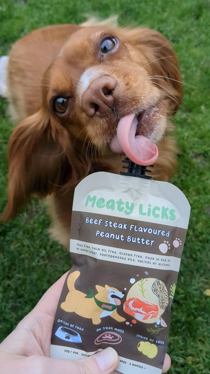 Roast Beef flavoured Peanut Butter Pouch for dogs 113g 4oz